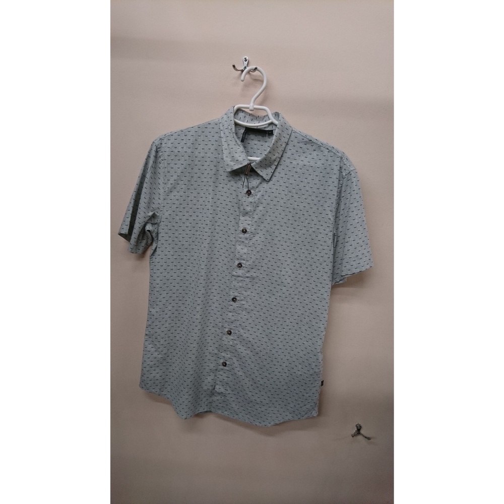 Button-Down Shirt Men's Blue EUC Geometric Pattern